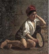 Julia Beck Boy with tamburin oil